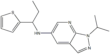 1-(propan-2-yl)-N-[1-(thiophen-2-yl)propyl]-1H-pyrazolo[3,4-b]pyridin-5-amine Struktur