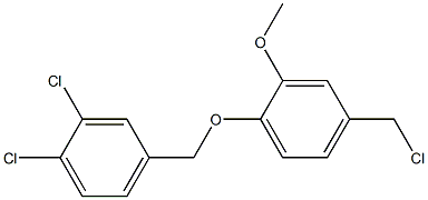 1,2-dichloro-4-[4-(chloromethyl)-2-methoxyphenoxymethyl]benzene Struktur