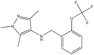 1,3,5-trimethyl-N-{[2-(trifluoromethoxy)phenyl]methyl}-1H-pyrazol-4-amine Struktur