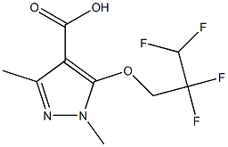 1,3-dimethyl-5-(2,2,3,3-tetrafluoropropoxy)-1H-pyrazole-4-carboxylic acid Struktur