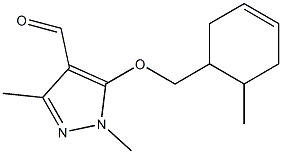 1,3-dimethyl-5-[(6-methylcyclohex-3-en-1-yl)methoxy]-1H-pyrazole-4-carbaldehyde Struktur