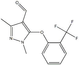 1,3-dimethyl-5-[2-(trifluoromethyl)phenoxy]-1H-pyrazole-4-carbaldehyde Struktur