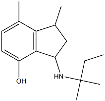 1,7-dimethyl-3-[(2-methylbutan-2-yl)amino]-2,3-dihydro-1H-inden-4-ol Struktur