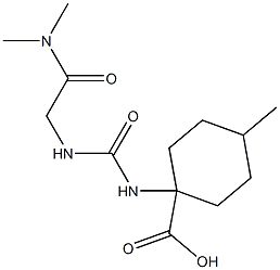 1-[({[2-(dimethylamino)-2-oxoethyl]amino}carbonyl)amino]-4-methylcyclohexanecarboxylic acid Struktur