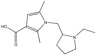 1-[(1-ethylpyrrolidin-2-yl)methyl]-2,5-dimethyl-1H-pyrrole-3-carboxylic acid Struktur