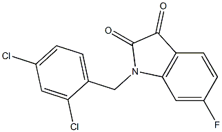 1-[(2,4-dichlorophenyl)methyl]-6-fluoro-2,3-dihydro-1H-indole-2,3-dione Struktur