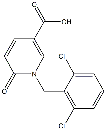 1-[(2,6-dichlorophenyl)methyl]-6-oxo-1,6-dihydropyridine-3-carboxylic acid Struktur