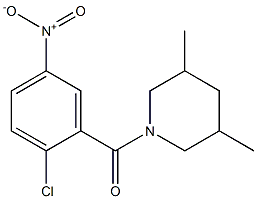 1-[(2-chloro-5-nitrophenyl)carbonyl]-3,5-dimethylpiperidine Struktur