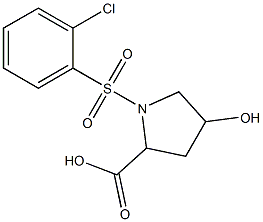 1-[(2-chlorobenzene)sulfonyl]-4-hydroxypyrrolidine-2-carboxylic acid Struktur