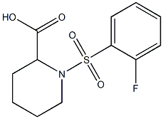 1-[(2-fluorophenyl)sulfonyl]piperidine-2-carboxylic acid Struktur