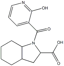 1-[(2-hydroxypyridin-3-yl)carbonyl]octahydro-1H-indole-2-carboxylic acid Struktur