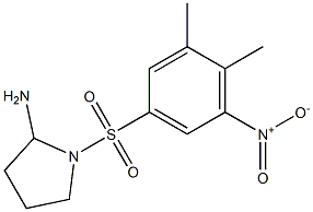 1-[(3,4-dimethyl-5-nitrobenzene)sulfonyl]pyrrolidin-2-amine Struktur