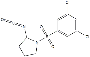 1-[(3,5-dichlorobenzene)sulfonyl]-2-isocyanatopyrrolidine Struktur