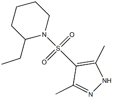 1-[(3,5-dimethyl-1H-pyrazol-4-yl)sulfonyl]-2-ethylpiperidine Struktur