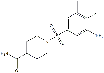 1-[(3-amino-4,5-dimethylbenzene)sulfonyl]piperidine-4-carboxamide Struktur