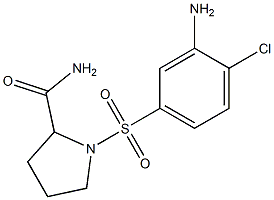 1-[(3-amino-4-chlorobenzene)sulfonyl]pyrrolidine-2-carboxamide Struktur