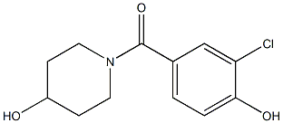 1-[(3-chloro-4-hydroxyphenyl)carbonyl]piperidin-4-ol Struktur