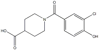 1-[(3-chloro-4-hydroxyphenyl)carbonyl]piperidine-4-carboxylic acid Struktur