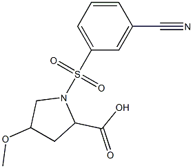 1-[(3-cyanobenzene)sulfonyl]-4-methoxypyrrolidine-2-carboxylic acid Struktur