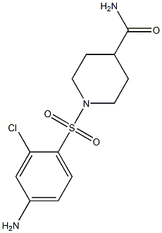 1-[(4-amino-2-chlorobenzene)sulfonyl]piperidine-4-carboxamide Struktur