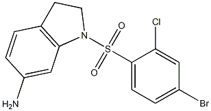 1-[(4-bromo-2-chlorobenzene)sulfonyl]-2,3-dihydro-1H-indol-6-amine Struktur