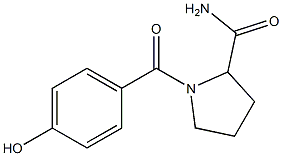 1-[(4-hydroxyphenyl)carbonyl]pyrrolidine-2-carboxamide Struktur