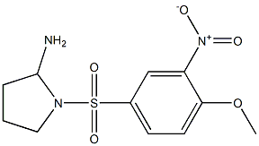 1-[(4-methoxy-3-nitrobenzene)sulfonyl]pyrrolidin-2-amine Struktur