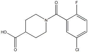 1-[(5-chloro-2-fluorophenyl)carbonyl]piperidine-4-carboxylic acid Struktur