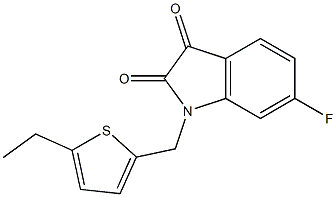 1-[(5-ethylthiophen-2-yl)methyl]-6-fluoro-2,3-dihydro-1H-indole-2,3-dione Struktur