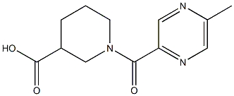 1-[(5-methylpyrazin-2-yl)carbonyl]piperidine-3-carboxylic acid Struktur