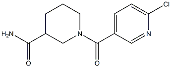 1-[(6-chloropyridin-3-yl)carbonyl]piperidine-3-carboxamide Struktur