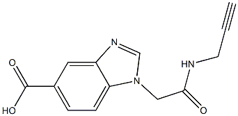 1-[(prop-2-yn-1-ylcarbamoyl)methyl]-1H-1,3-benzodiazole-5-carboxylic acid Struktur