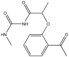 1-[2-(2-acetylphenoxy)propanoyl]-3-methylurea Struktur