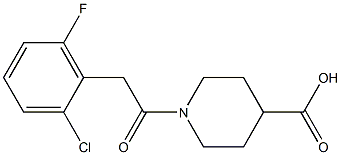 1-[2-(2-chloro-6-fluorophenyl)acetyl]piperidine-4-carboxylic acid Struktur