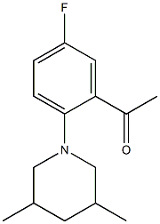 1-[2-(3,5-dimethylpiperidin-1-yl)-5-fluorophenyl]ethan-1-one Struktur