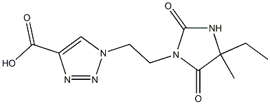 1-[2-(4-ethyl-4-methyl-2,5-dioxoimidazolidin-1-yl)ethyl]-1H-1,2,3-triazole-4-carboxylic acid Struktur