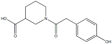 1-[2-(4-hydroxyphenyl)acetyl]piperidine-3-carboxylic acid Struktur