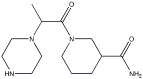 1-[2-(piperazin-1-yl)propanoyl]piperidine-3-carboxamide Struktur