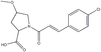 1-[3-(4-chlorophenyl)prop-2-enoyl]-4-methoxypyrrolidine-2-carboxylic acid Struktur