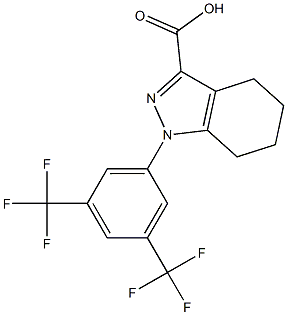 1-[3,5-bis(trifluoromethyl)phenyl]-4,5,6,7-tetrahydro-1H-indazole-3-carboxylic acid Struktur