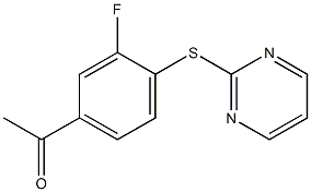 1-[3-fluoro-4-(pyrimidin-2-ylsulfanyl)phenyl]ethan-1-one Struktur