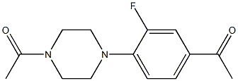 1-[4-(4-acetyl-2-fluorophenyl)piperazin-1-yl]ethan-1-one Struktur