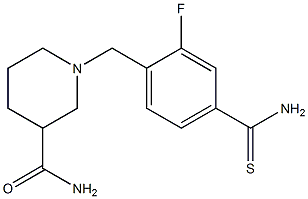 1-[4-(aminocarbonothioyl)-2-fluorobenzyl]piperidine-3-carboxamide Struktur