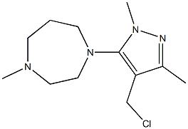 1-[4-(chloromethyl)-1,3-dimethyl-1H-pyrazol-5-yl]-4-methyl-1,4-diazepane Struktur