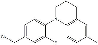 1-[4-(chloromethyl)-2-fluorophenyl]-6-methyl-1,2,3,4-tetrahydroquinoline Struktur