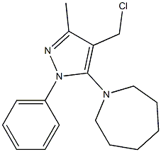 1-[4-(chloromethyl)-3-methyl-1-phenyl-1H-pyrazol-5-yl]azepane Struktur