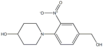 1-[4-(hydroxymethyl)-2-nitrophenyl]piperidin-4-ol Struktur