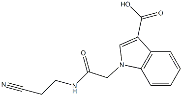 1-{[(2-cyanoethyl)carbamoyl]methyl}-1H-indole-3-carboxylic acid Struktur