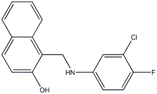 1-{[(3-chloro-4-fluorophenyl)amino]methyl}naphthalen-2-ol Struktur