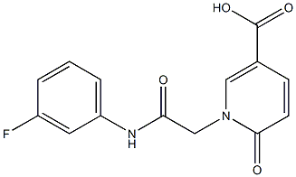 1-{[(3-fluorophenyl)carbamoyl]methyl}-6-oxo-1,6-dihydropyridine-3-carboxylic acid Struktur